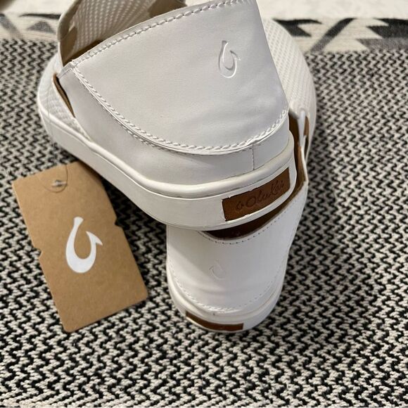 Olukai Pehuea Bright White Slip Ons Sz- 9.5 NWT - Picture 3 of 9